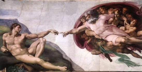  미켈란젤로, ‘천지창조’ 중 ‘인간의 창조’ (역사의 시작). 