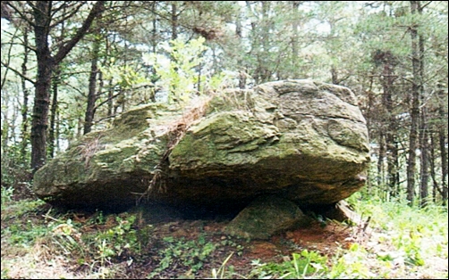  군산시 성산면에 자리한 오성산의 지석묘
