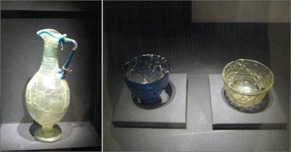 경주 황남대총에서 발굴된 유리그릇, 5세기 것으로 추정, 용산 국립박물관에서 직접 촬영.