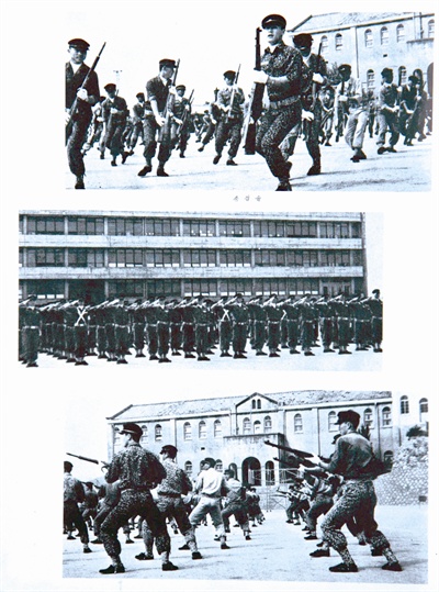 고등학교 군사훈련장면(1974년).