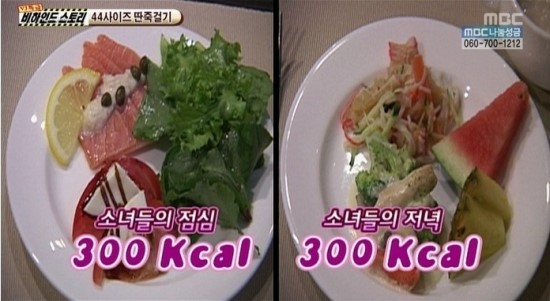 1500kcal 미만으로 엄격하게 섭취를 제한하는 소녀시대의 식단  소녀시대의 '저지방 고단백' 식단 