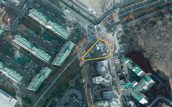 협동조합형 임대주택 사업부지인 가양동 1494-3번지 일대. 현재 서울시에서 운영하는 공용주차장으로 이용되고 있다. 