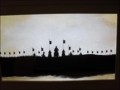 고대의 군대. 서울시 송파구 한성백제박물관에서 제공되는 동영상 장면. 
