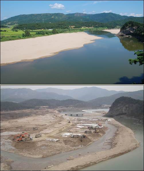 낙동강 700리 제1비경 경천대가 처참히 파괴되었습니다. 누가 이를 강 살리기라고 말할까요? 4대강 사업은 국토파괴 범죄입니다. 새누리당은 국토파괴의 공범입니다. 