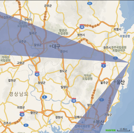  월성 원전 1호기에 거대사고가 발생했을 때, 울산과 대구로 바람이 불 경우