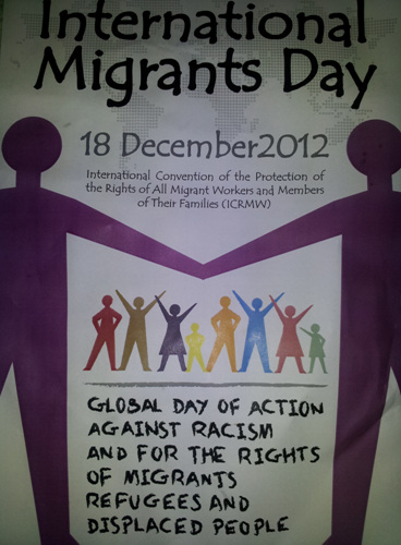 이주노동자, 난민, 유랑민의 권리와 차별반대를 위한 글로벌 행동의 날로 12월 18일을 지정하고 있다. 