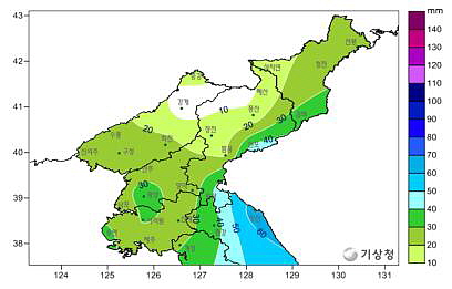 2012년 12월 북한 누적강수량