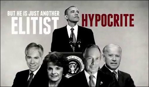 오바마 대통령을 위선자라고 비난하는 미국총기협회 홍보 동영상