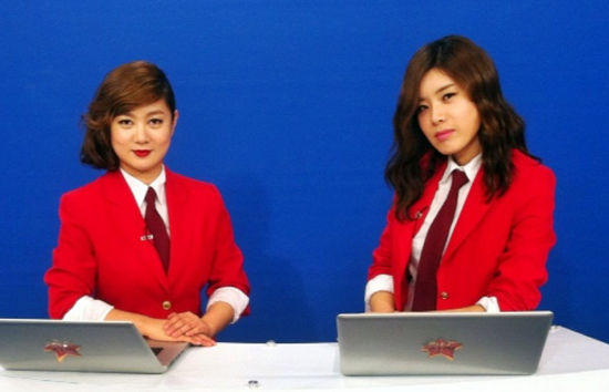  MBC 에브리원 <스타직찍>의 공동 MC를 맡은 개그우먼 콤비 박나래(왼쪽)와 장도연