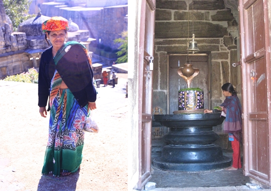 쿰발가르성 안에서 만난 여인 오른쪽 사진처럼 쉬바신의 링감(성기)을 모시고 있는 사원은 쉬바신을 섬기는 사원이라고 한다. 이 사원엔 독특하게도 시바신의 링감에 장식이 예쁘게 꾸며져 있다.