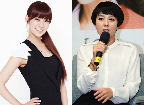  KBS 2TV <일말의 순정>에서 카라의 한승연은 전미선(오른쪽)이 연기하는 김선미의 아역을 연기한다.