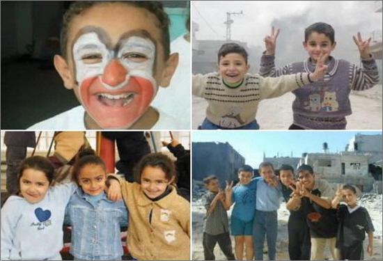 해맑은 팔레스타인 어린이들. 더 이상 이스라엘은 이 아이들을 죽여서는 안 된다. 명백한 전쟁범죄다