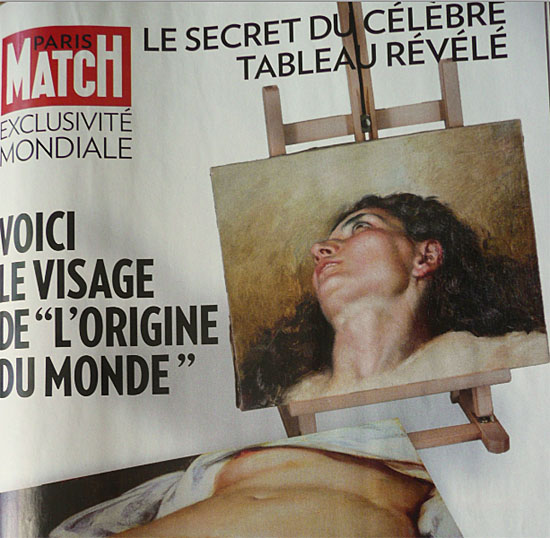주간지 <파리 마치(Paris Match)>에 쿠르베의 그림 '세계의 기원'과 관련된 기사가 실려 화제가 되고 있다. 