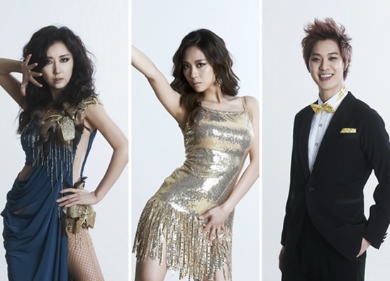  MBC 예능 프로 <댄싱 위드 더 스타>에 출연하는 가수 김완선(왼쪽부터), 미쓰에이 페이, 엠블랙 승호.