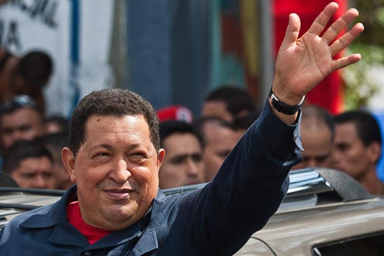 2012년 베네수엘라 대선 당시 우고 차베스 대통령의 유세 모습
