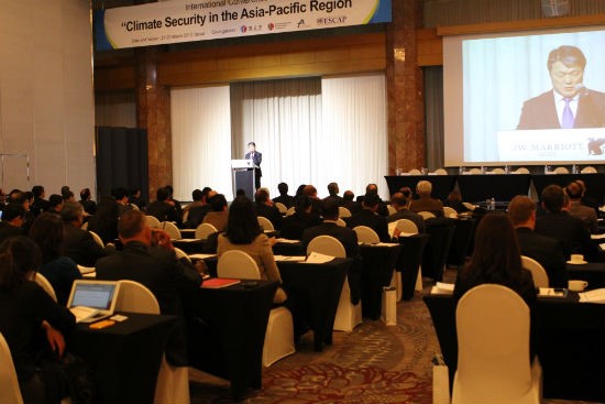 아시아·태평양지역 기후안보회의가 열린 서울 제이더블유(JW)매리어트호텔 그랜드볼룸. 