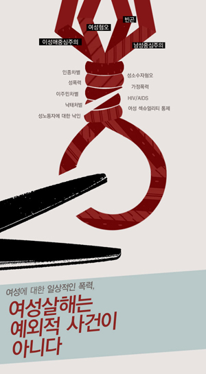 오는 4월 18일 저녁 6시부터 보신각에서 진행되는 '여성살해 중단을 촉구하는 4.18 지구지역 공동행동 촛불문화제' 포스터 