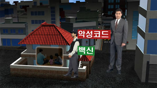 KBS 9시 뉴스는 지난 4월 11일 3·20 방송·금융사 전산망 해킹 사건을 보도하면서 안랩을 경비원 제복을 빼앗긴 경비업체에 비유했다.