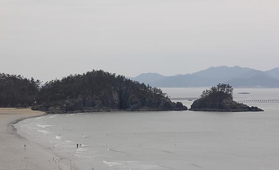  용난굴이 있는 어머리해수욕장 전경. 