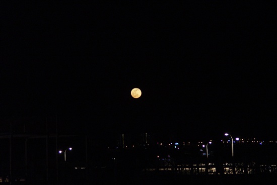 여수 밤바다에 쟁반같이 둥근 달이 떴습니다.