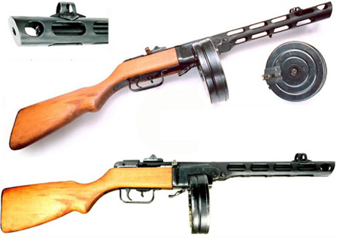 한국전쟁 때 인민군들이 사용했던 따발총(소련제 단기관총)