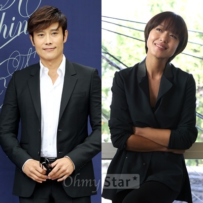  영화 <협녀: 칼의 기억>에 출연하는 배우 이병헌(왼쪽)과 전도연(오른쪽)