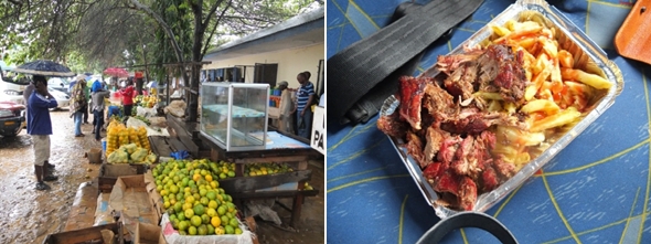 나이로비로 가는 도중의 휴게소와 정체불명의 음식