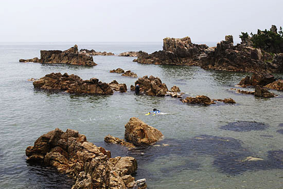 부남해변 다양한 모양의 갯바위들.