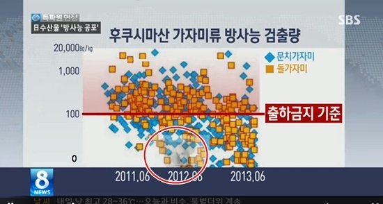  20일 오후 방송된 SBS <8뉴스>의 한 장면. 