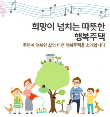  박근혜 대통령의 주택정책인 행복주택을 홍보하는 포스터
