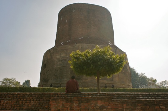 붓다가 첫 설법을 전했다는 곳에 세워진 다멕 스투파(Dhamek Stupa)