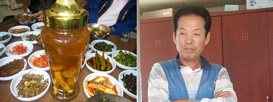 송이주와 김상준(62세) 동촌2리 이장