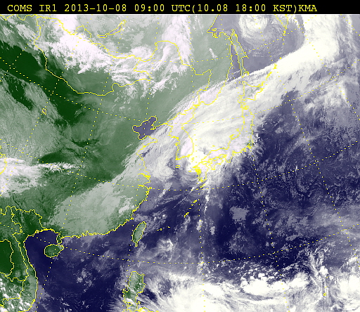 24호 태풍 ‘다나스(DANAS)’ (8일, 오후 6시 기준/ 천리안 위성 적외영상 자료) 