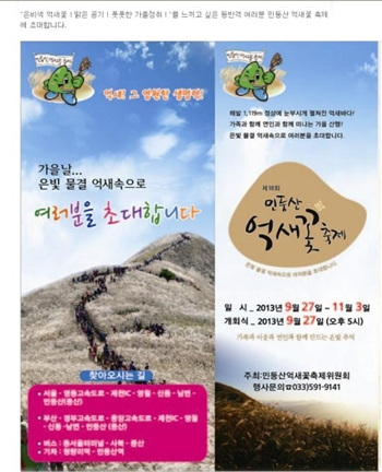 2013 민둥산 억새꽃축제 포스터