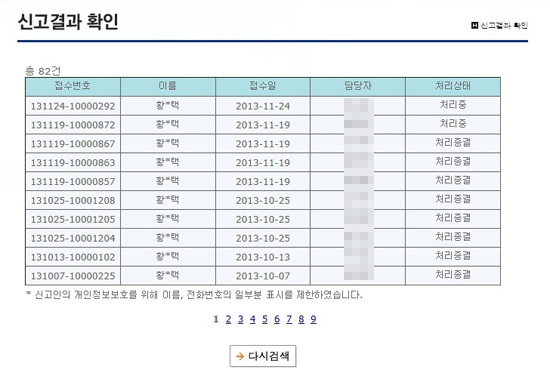 스팸메시지 신고 현황 총 82건