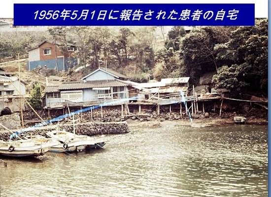 1956년 5월 1일, 미나마타병 첫 공식환자가 발생한 집(미나마타시 짓소공장 부근), 이 집에는 지금도 미나마타병 환자가 살고 있다. 
