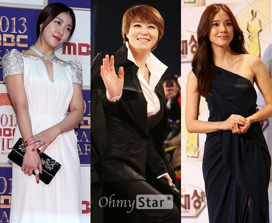  지상파 3사 연기대상을 받은 여배우들. 왼쪽부터 하지원(MBC), 김혜수(KBS), 이보영(SBS)