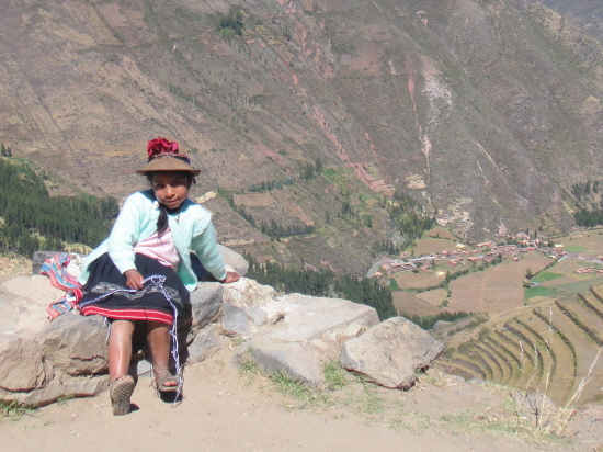 페루 원주민 인디오 소녀. (2011년 5월 사진)