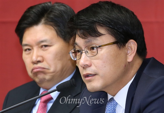 새누리당 윤상현 원내수석부대표가 2월 4일 오전 국회에서 열린 원내대책회의에서 모두발언을 하고 있다. 