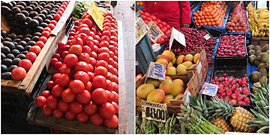 칠레의 또 다른 특산품인 과일. 빛깔이 예술인 토마토가 1kg에 700페소, 한화로 하면 1500원이다. 딸기는 무려 1kg에 1300원이다. 