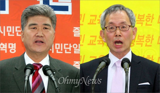 대전 진보교육감 후보를 자처하고 있는 한숭동(왼쪽), 최한성 후보.