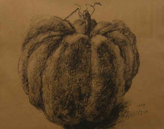 강요배 I '호박(Pumpkin)' 종이에 콩테(Conte on paper) 39×54cm 2014