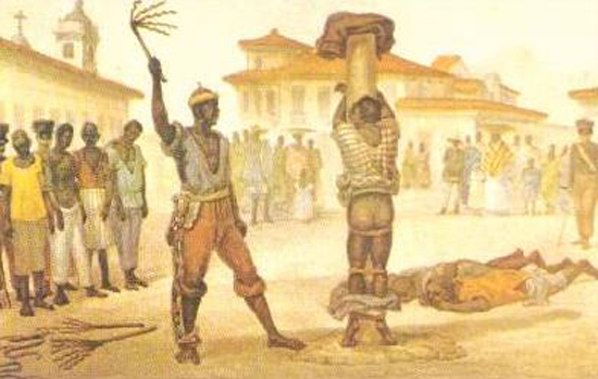 벌을 받고 있는 아프리카인 노예. 프랑스 작가 장 밥티스트 드브레의 작품. 