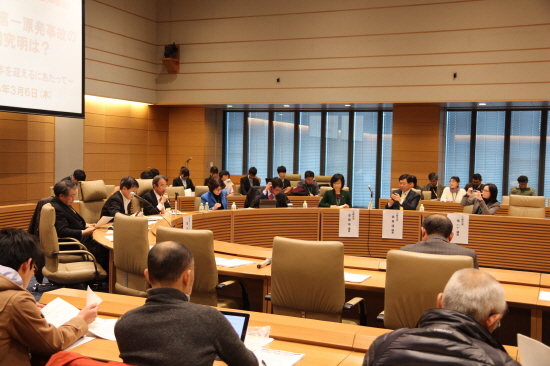 지난 6일 일본 의회에서 열린 ‘후쿠시마 핵발전소 사고의 원인 지진인가, 쓰나미인가?’ 토론회

