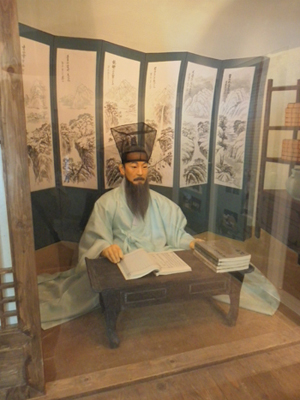 조선시대 선비의 모습. 정약용을 기념하는 다산 유적지에서 찍은 사진. 경기도 남양주시 조안면 소재. 
