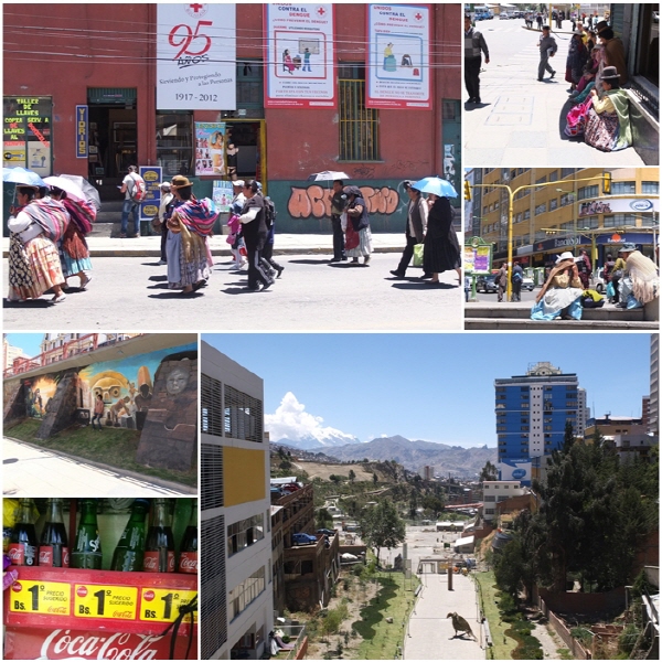 볼리비아에서 가장 발전된 도시지만 여전히 사람들은 높은 중절모에 보따리를 멘, 전통의상을 한 사람들을 쉽게 볼 수 있다.