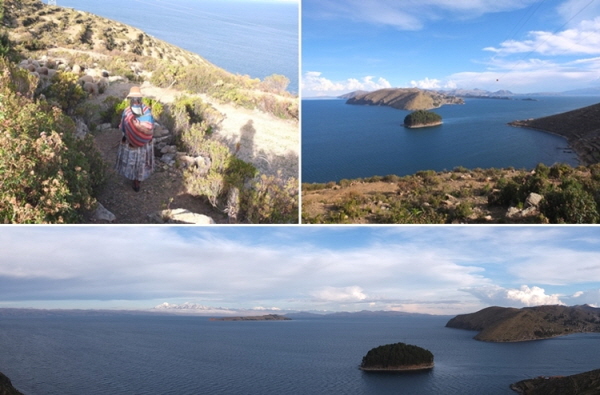 언덕 위 양치기가 바라보던 티티카카 호수의 전경.