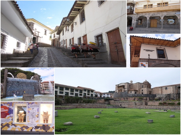 쿠스코 시내의 돌벽과 바닥은 오래 전 잉카의 모습을 일부 유지하고 있다. 하지만 태양신을 위한 신전인 꼬리칸차는 철저하게 파괴되어 터만 남아있다.