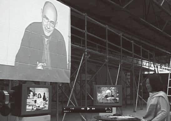 철학자 낭시와 김순기 작가가 2002년 광주비엔날레 전시장에서 위성으로 이루어진 대담이 영상작품으로 재탄생되다 
