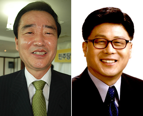 김해시장 선거에서는 새정치민주연합 김맹곤 현 시장(왼쪽)과 새누리당 김정권 전 의원이 대결한다.